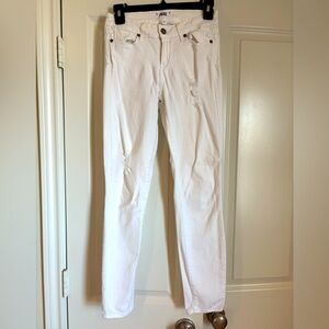 Paige white jeans with holes skinny